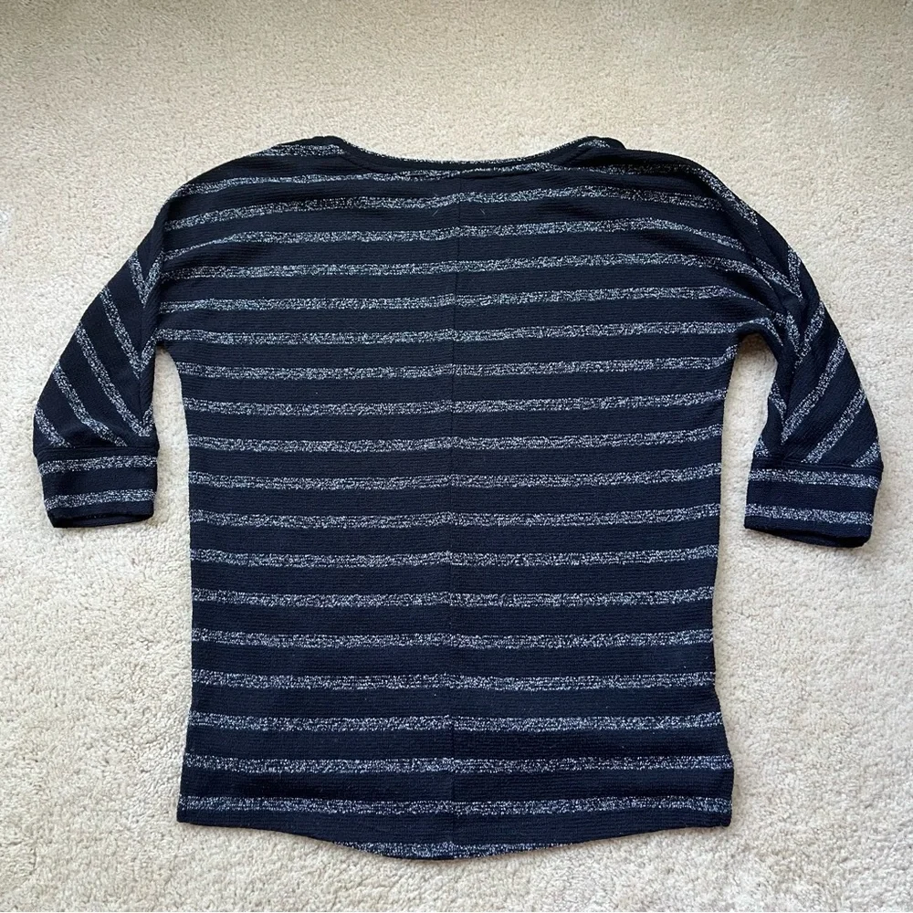 Lou & Grey Women’s Black White Striped Pullover Sweater - Size XS - EUC - Picture 2 of 6